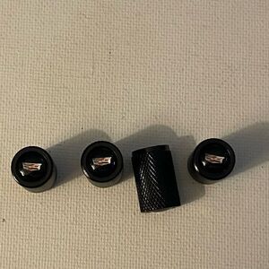 Cadillac Valve Stem Caps in Black set of 4 NWT